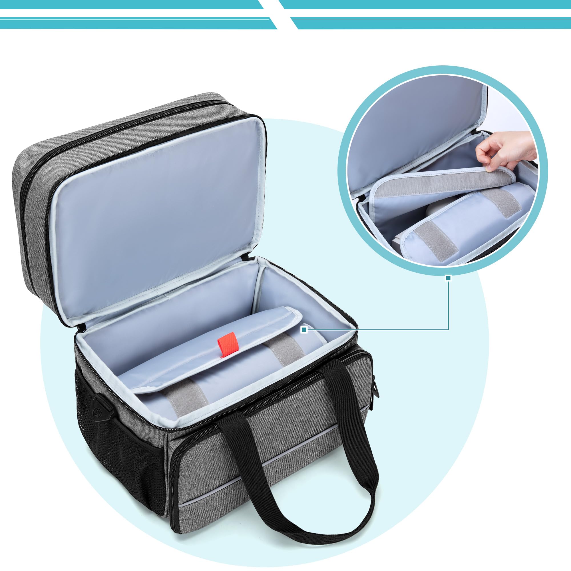 CURMIO Bolsa CPAP, correa de hombro mejorada para transportar con comodidad.