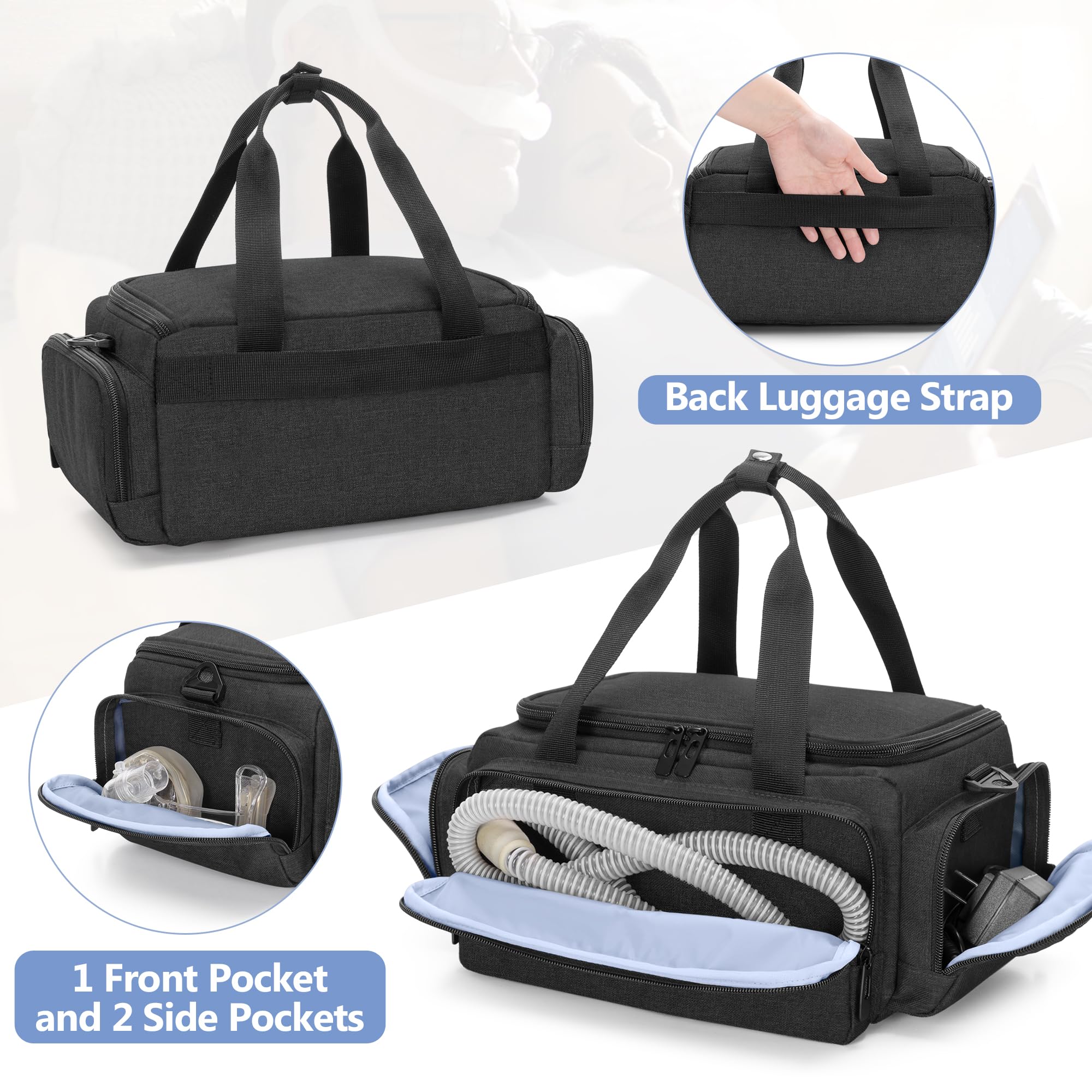 CURMIO bolsa CPAP: malla superior para mangueras y accesorios