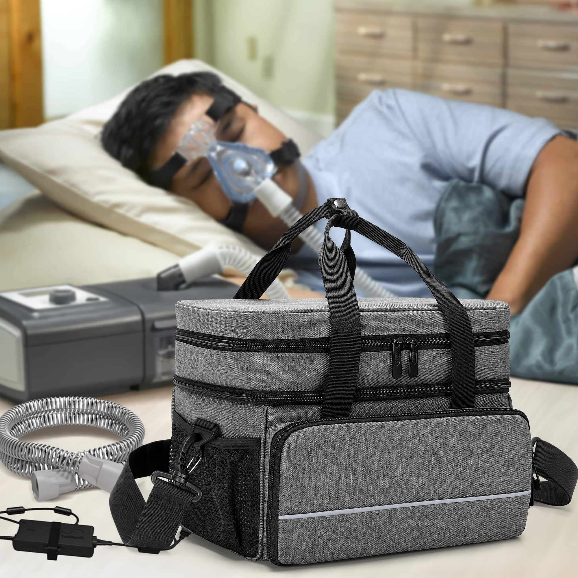 CURMIO Bolsa CPAP, ideal para viaje y uso diario gracias a su diseño pensado para viaje.