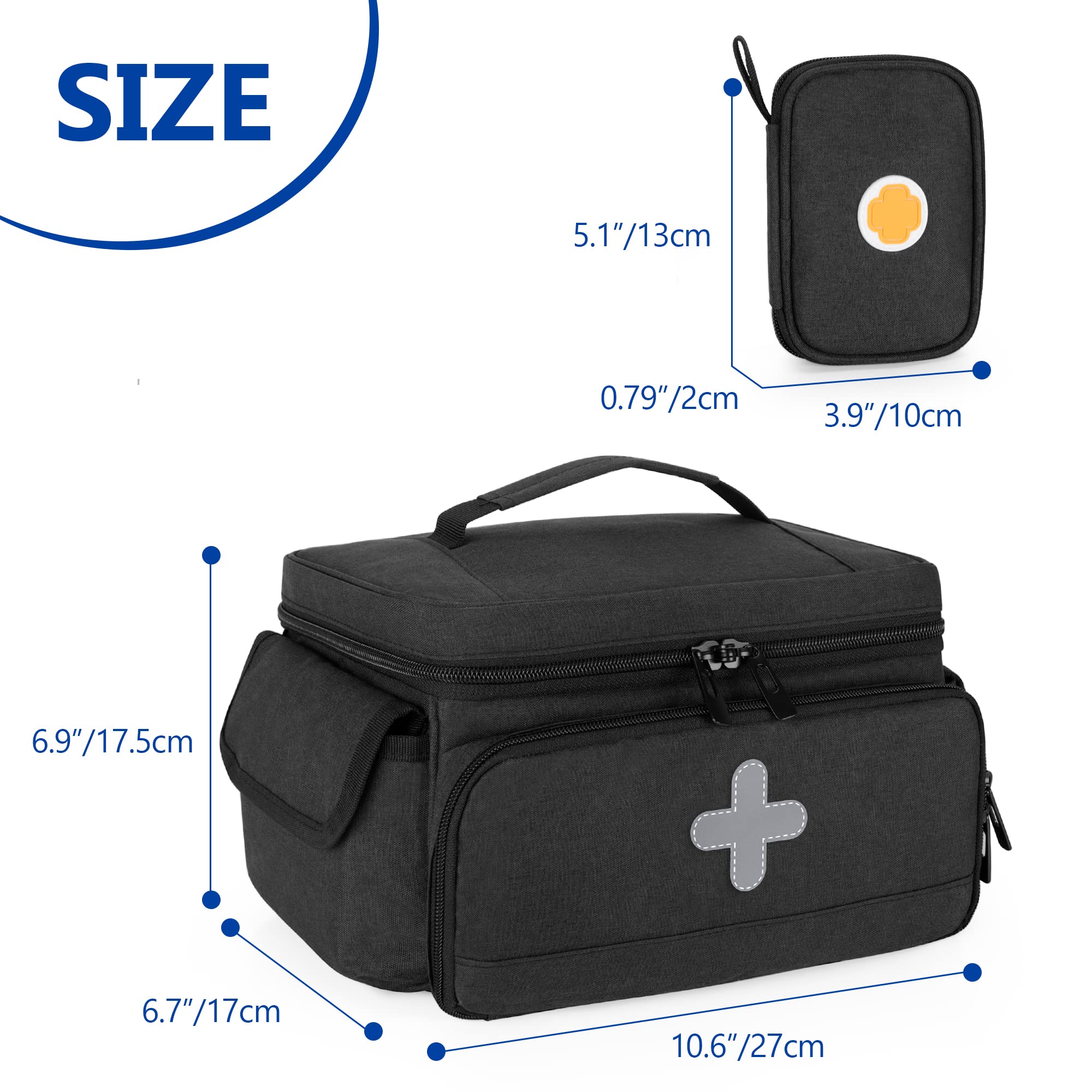 CURMIO organizador portátil ideal para medicinas en salidas cortas.