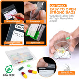 CURRAVAX bolsas con cierre zip, impermeables y seguras para transporte de píldoras.