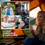 CURRAVAX bolsa tamaño 3x2,75 pulgadas, compacta y práctica para viaje.