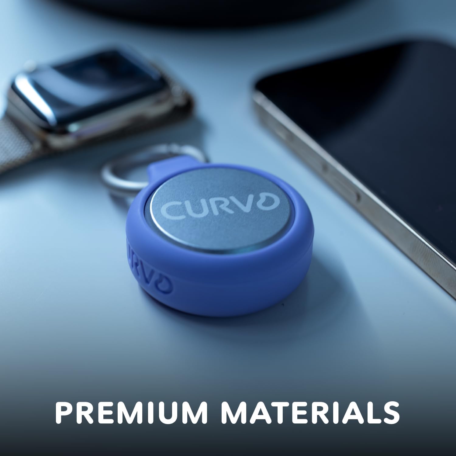 Curvd Case Clip: funda de silicona y aro de acero para un clip seguro.