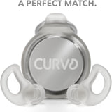 Curvd Earplugs: ergonomía que se adapta a la oreja para uso prolongado sin irritación.