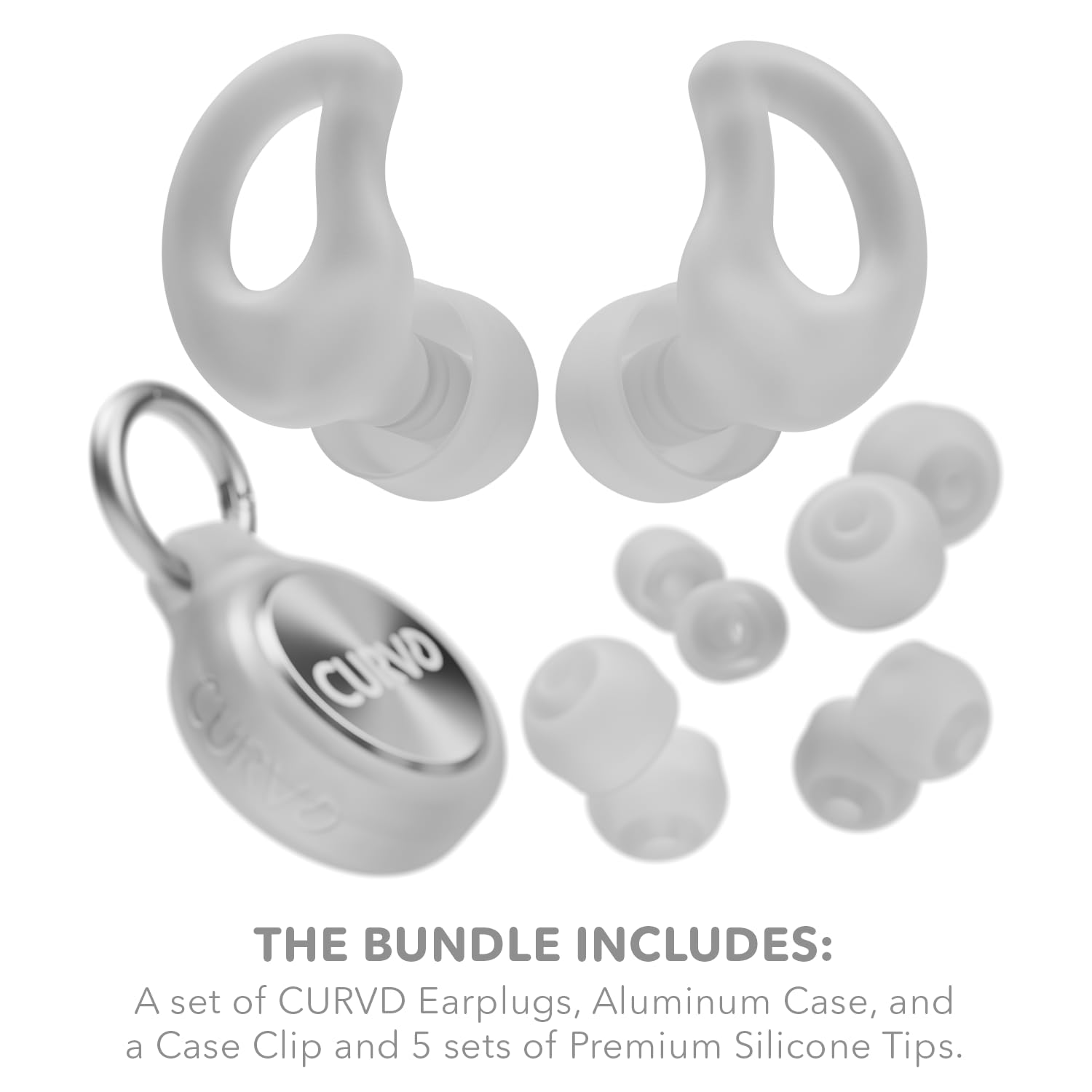 Curvd Earplugs: silicona suave que ofrece comodidad y ajuste seguro.