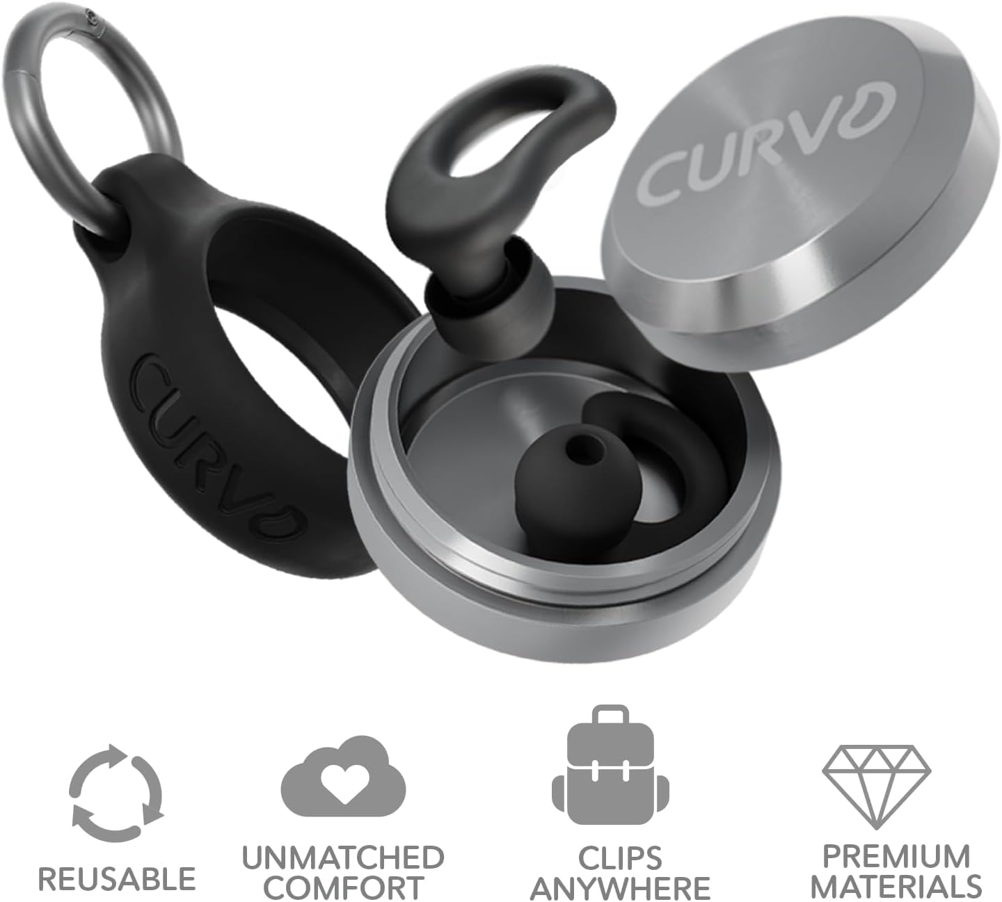 CURVD juego de tapas en tallas XXS a L para ajuste personalizado.