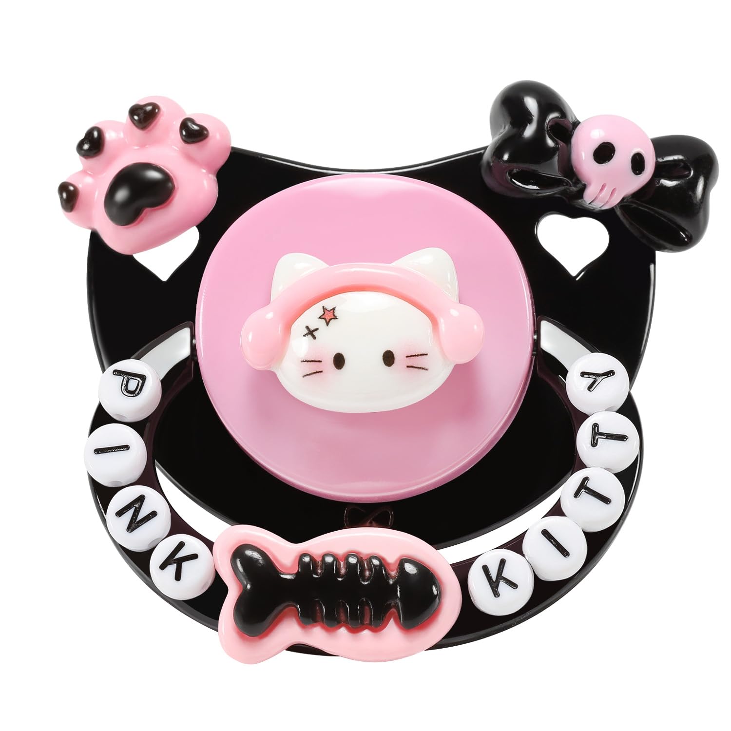 CutiePlusU pacificador adulto rosa gatito: diseño tierno para combinar con estilos