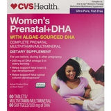 CVS DHA prenatal, envase de dos pasos con tabletas para embarazo, apoya desarrollo cerebral y ocular.