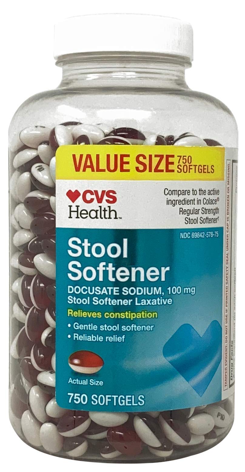 CVS Health suavizante para heces en botella, cápsulas blandas de 100 mg para alivio suave del estreñimiento