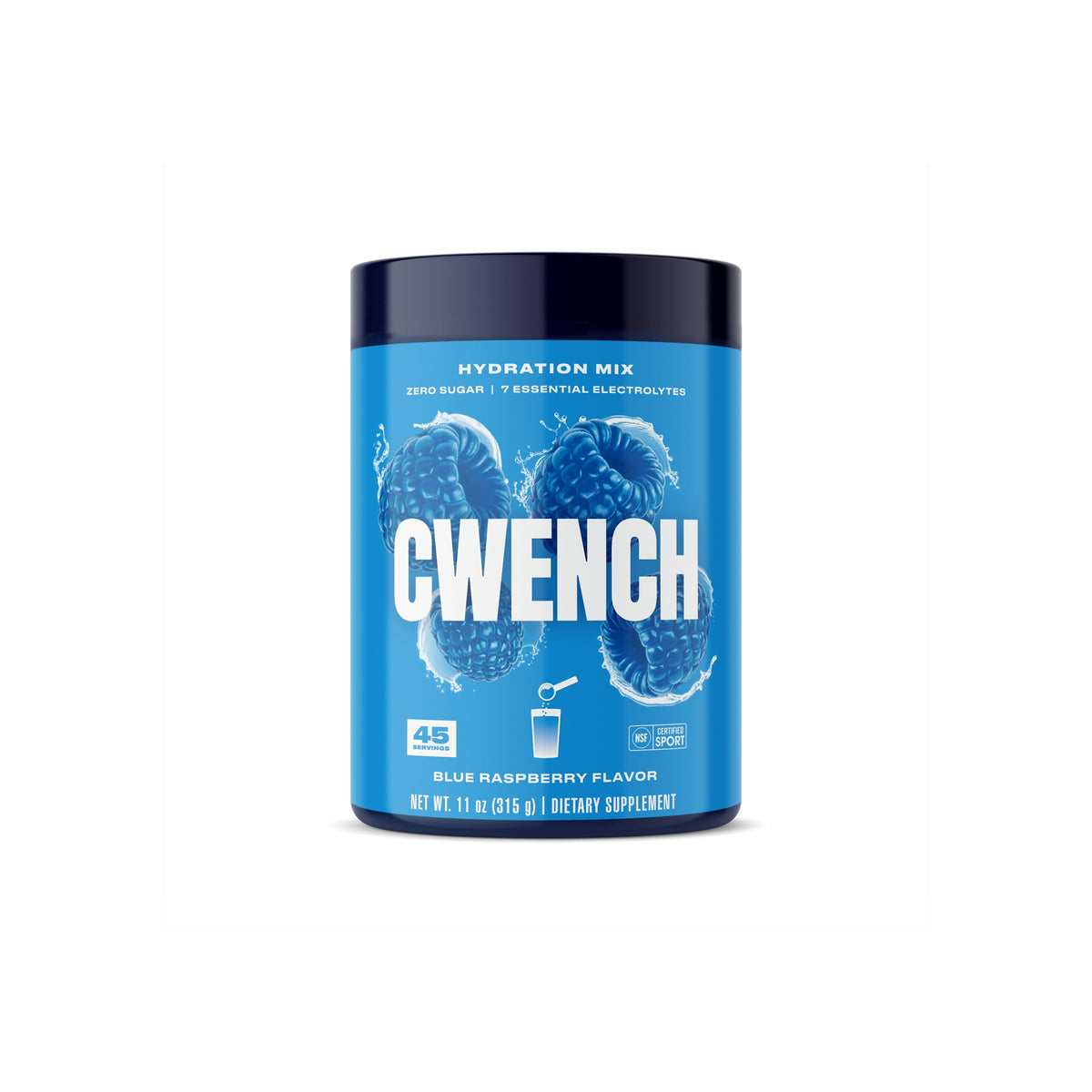 CWENCH Hidratación: mezcla de electrolitos sabor Frambuesa Azul para hidratación rápida