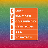 CWENCH HYDRATION Rainbow Swirl, pack de 12 cartones listos para casa, oficina o gym.