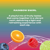 CWENCH HYDRATION Rainbow Swirl, envase sin cafeína para cualquier momento del día.