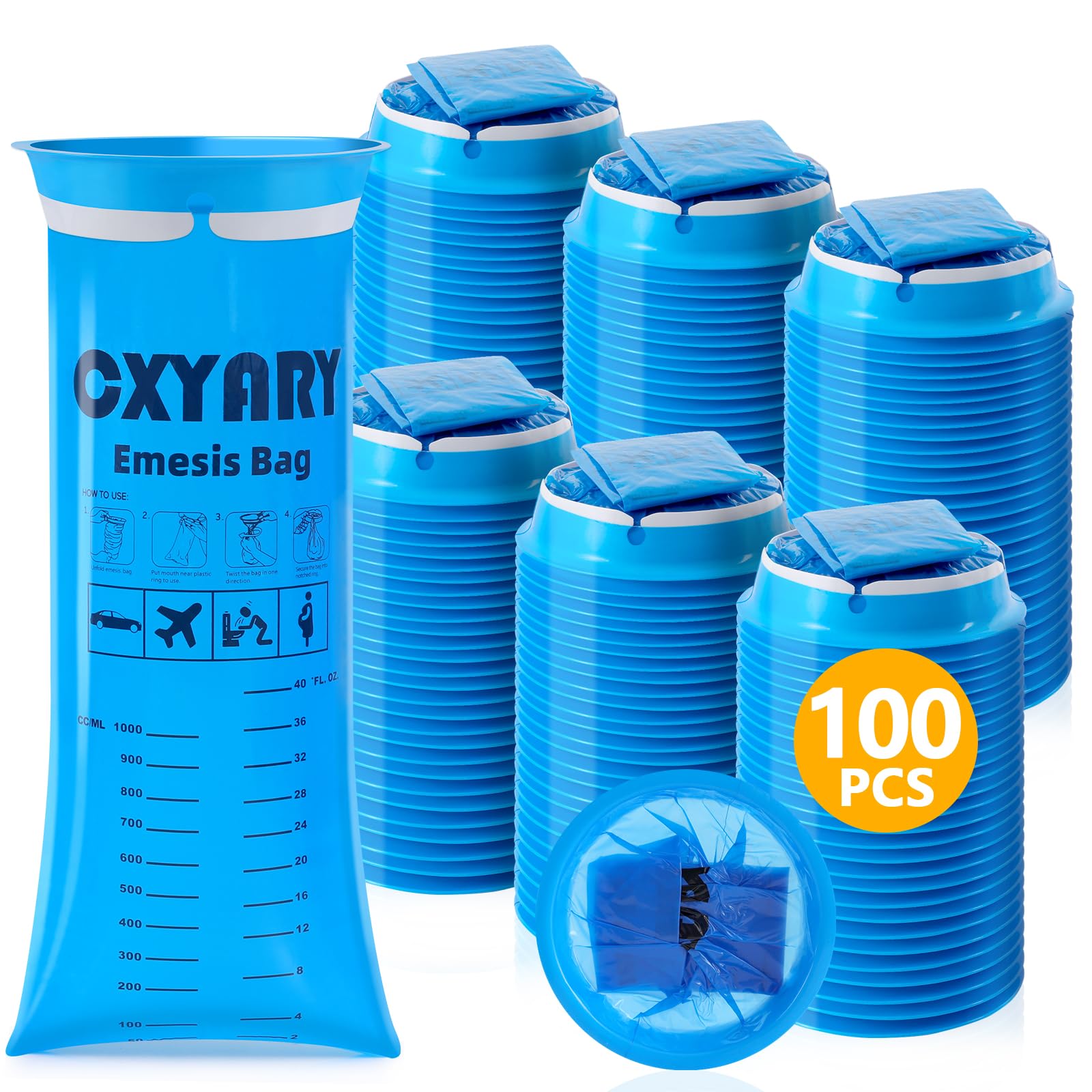 CXYARY bolsas de vómito desechables de 1000 ml para viajes seguros