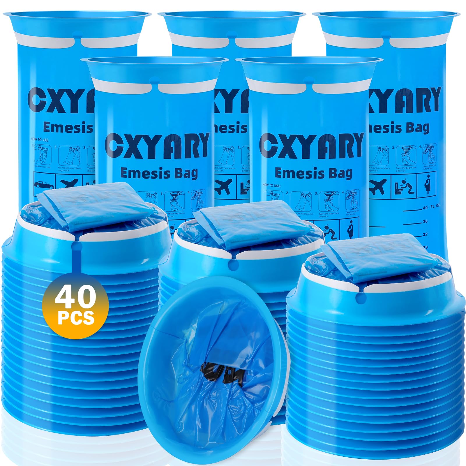 Bolsas desechables CXYARY vómito, capacidad 1000 ml, ideal para mareos prolongados.