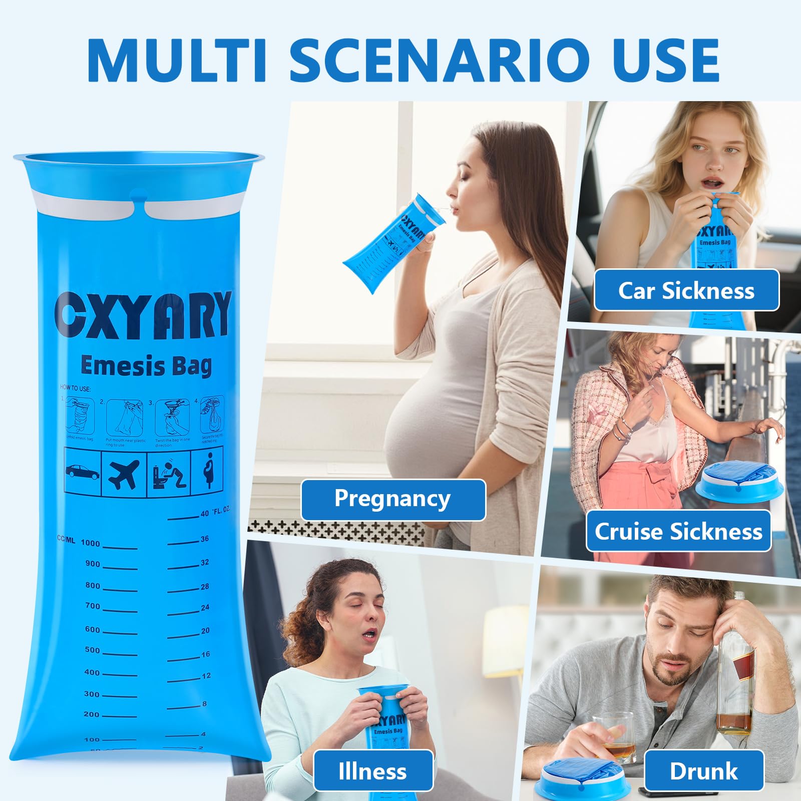 CXYARY bolsas de vómito para automóvil útiles en viaje