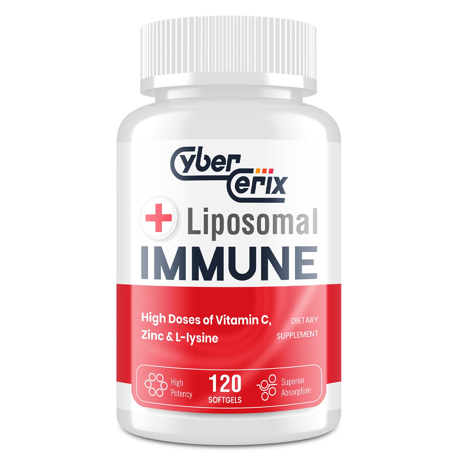 CyberCerix botella de inmunidad liposomada para bienestar diario.