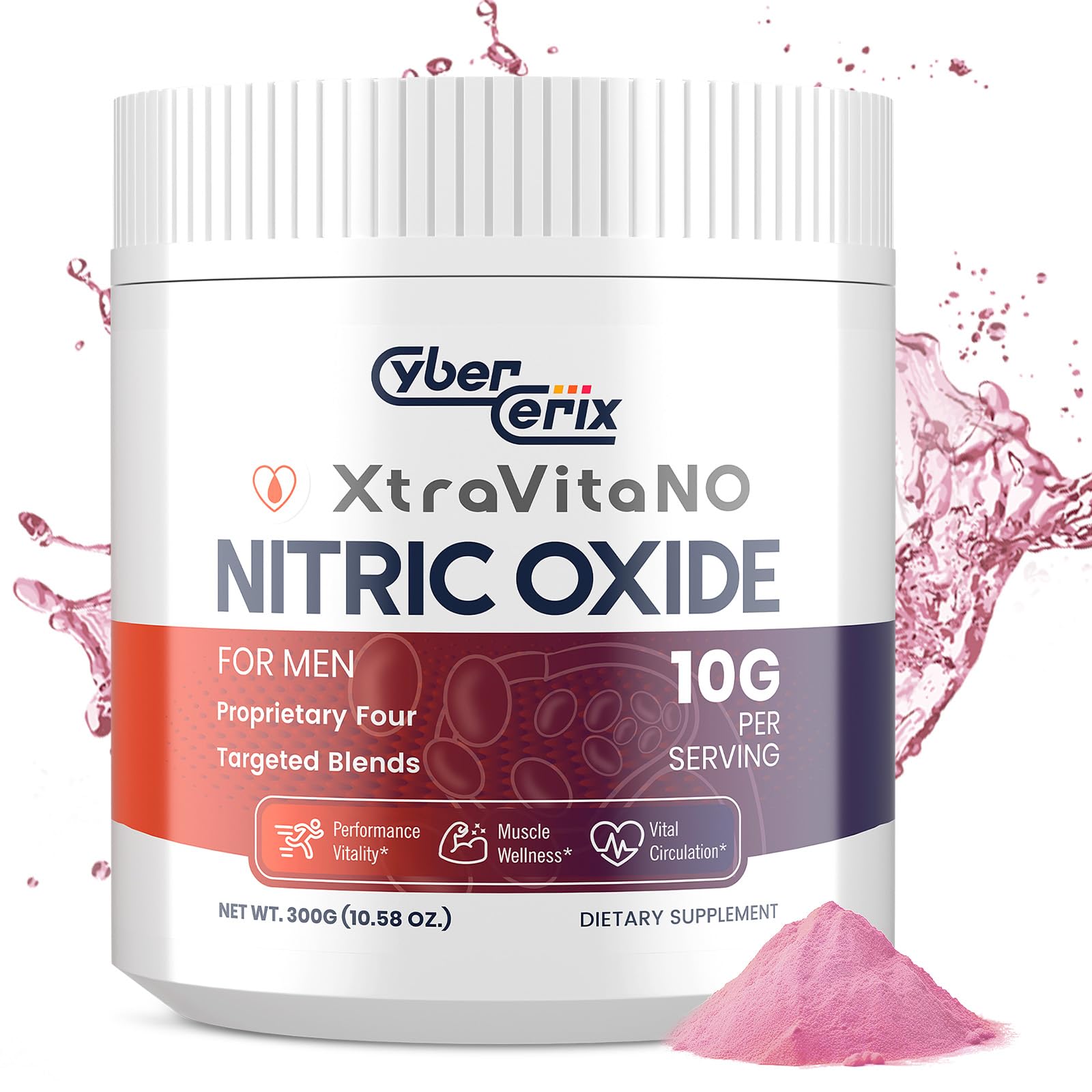 CyberCerix oxido nitrico para hombres, bote listo para entrenamiento