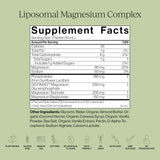 CYMBIOTIKA Liposomal Magnesium Complex, cápsulas, transparencia de ingredientes.