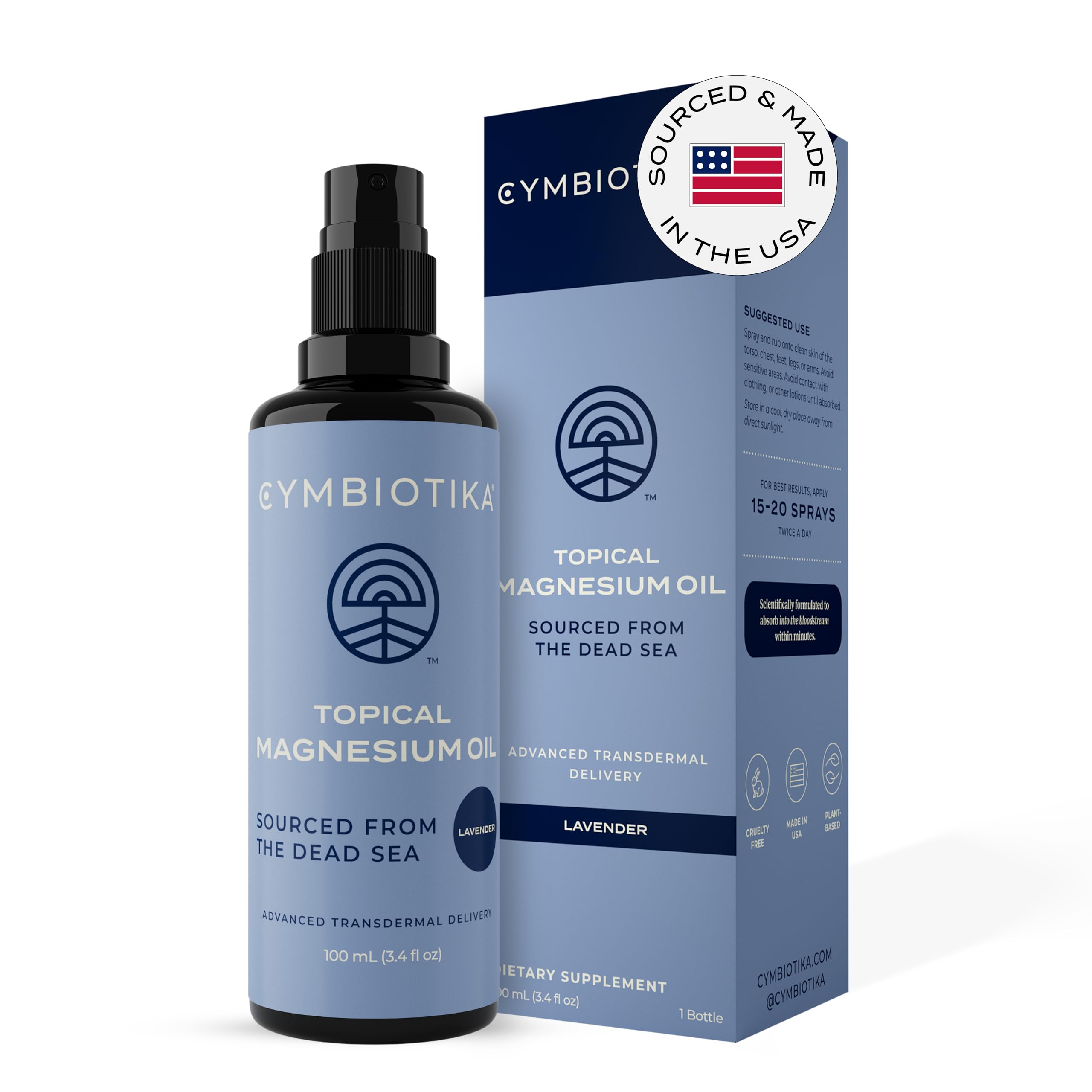 CYMBIOTIKA spray de magnesio, botella para uso diario con absorción rápida