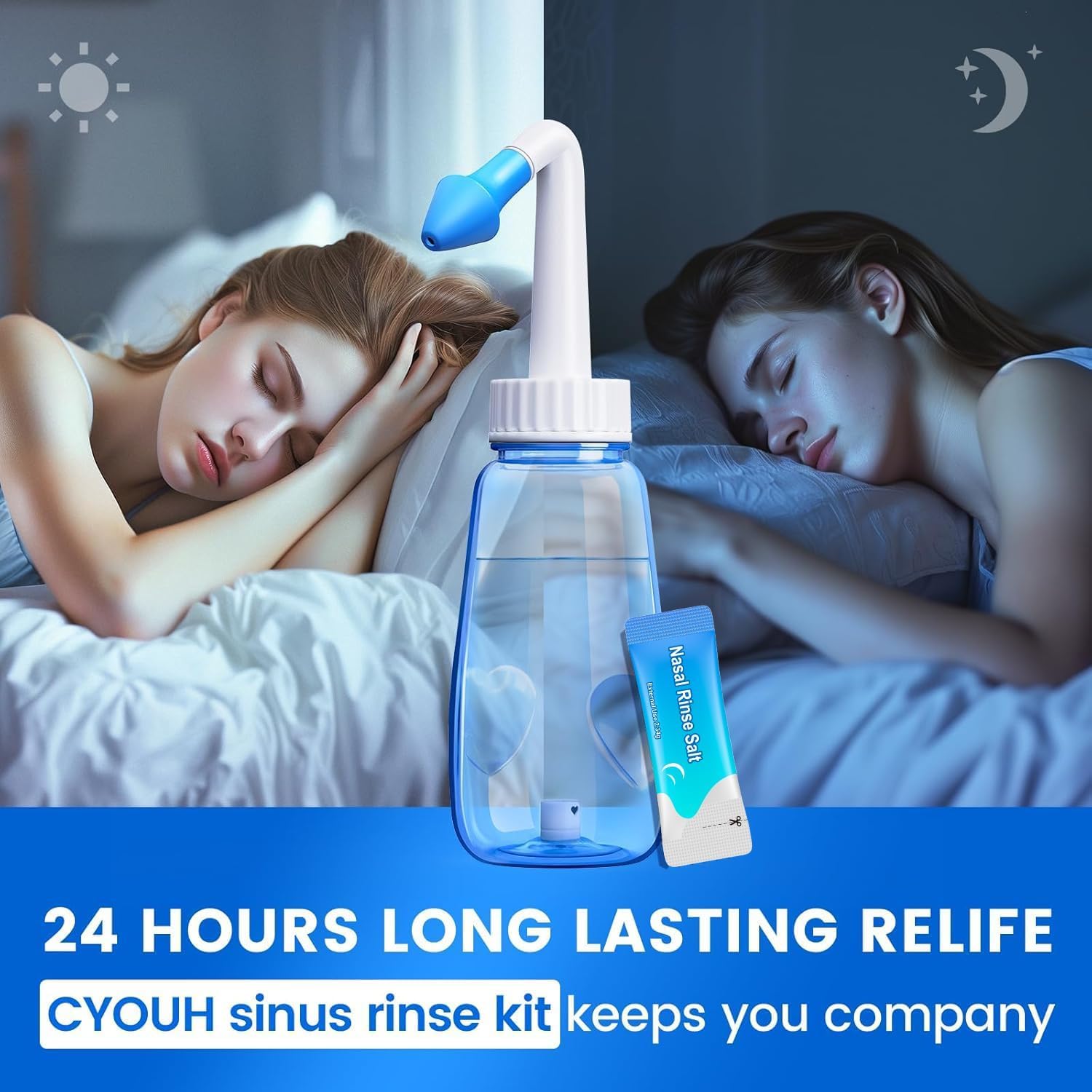 CYOUH Neti Pot, apto para adultos y niños con supervisión.
