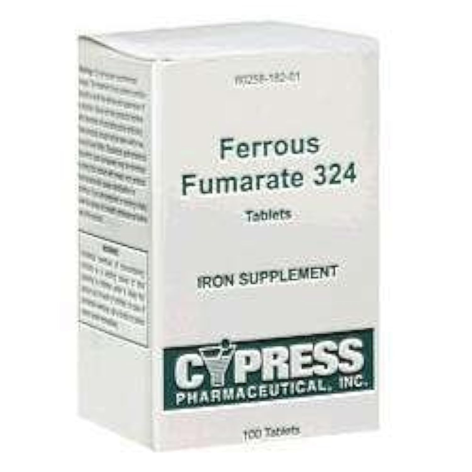 Cypress Pharmaceutical Ferrous Fumarate 324 tabletas en caja para uso diario.