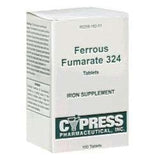 Cypress Pharmaceutical Ferrous Fumarate 324 tabletas en caja para uso diario.