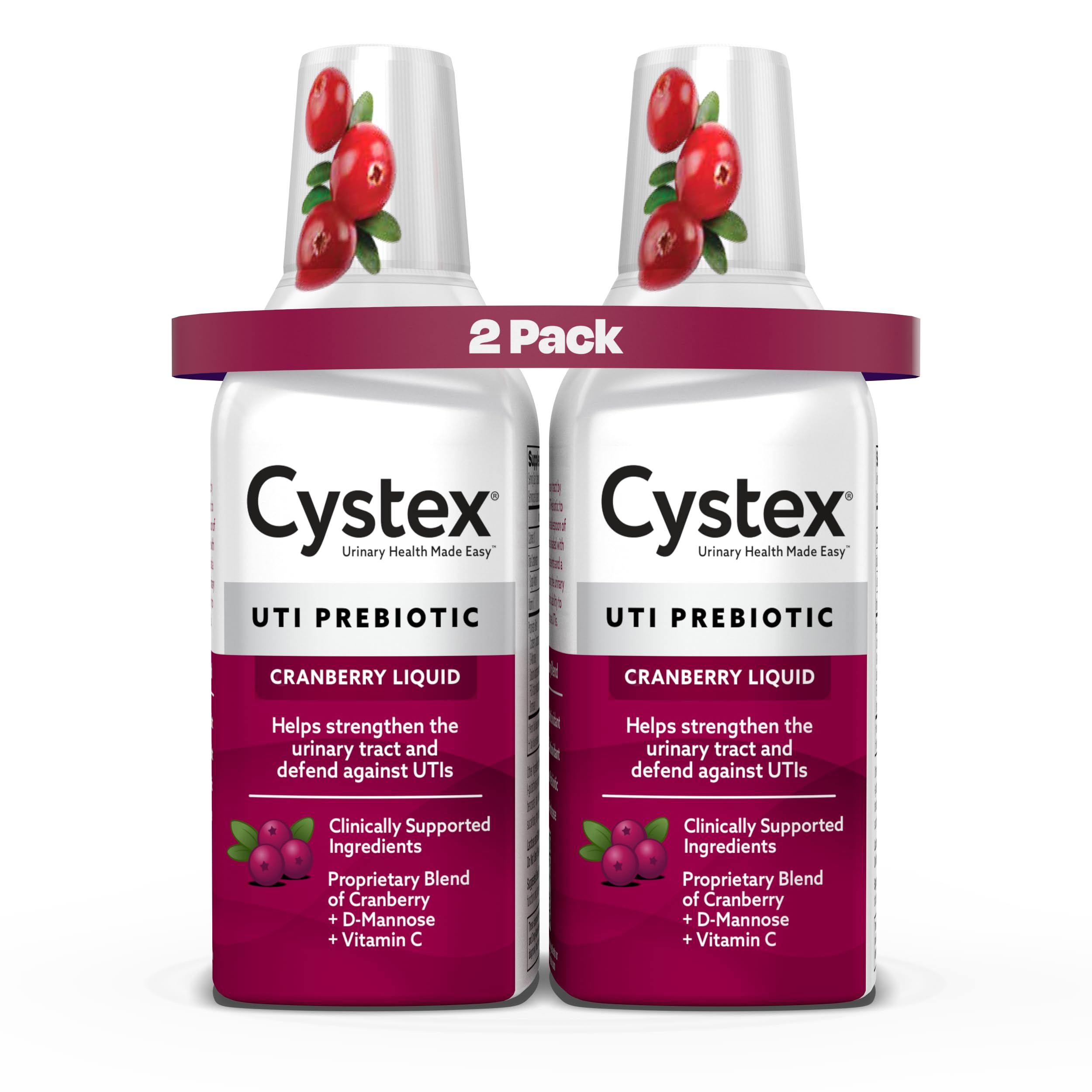 Cystex suplemento cranberry prebio para apoyo urinario diario.