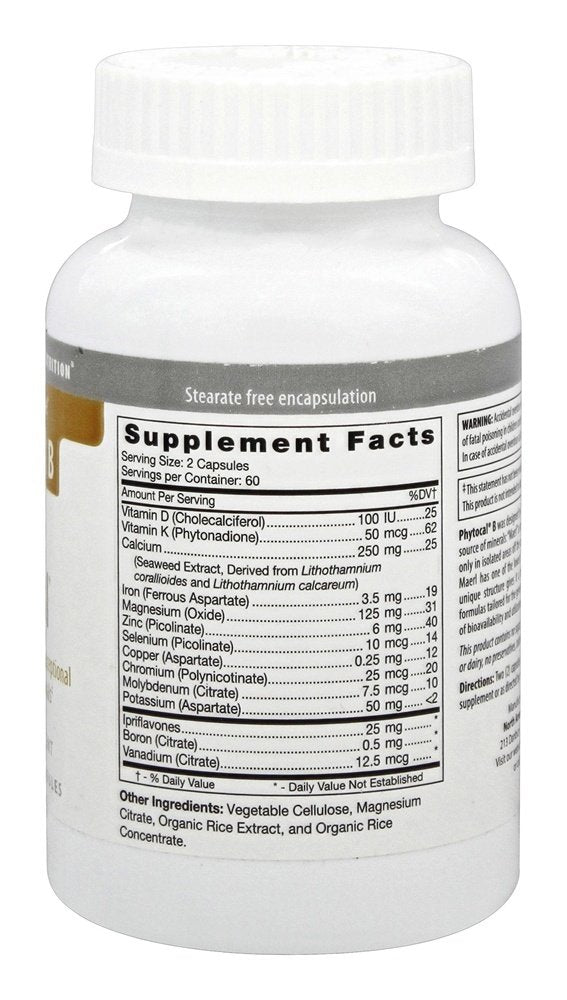 Etiqueta de Phytocal B: información clara para elegir nutrición diaria.