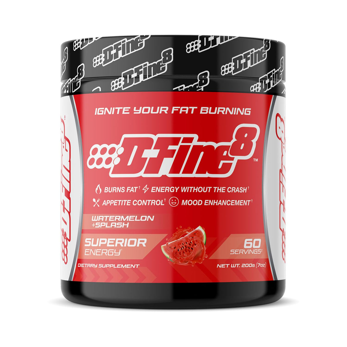 D-Fine8 pre-entrenamiento en bote para energía rápida y foco durante entrenamientos.