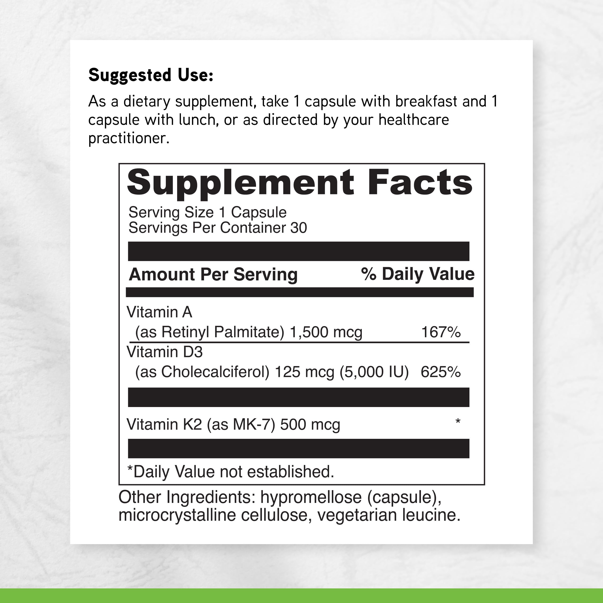Detalles de la dosis de DaVinci ADK para rutina diaria