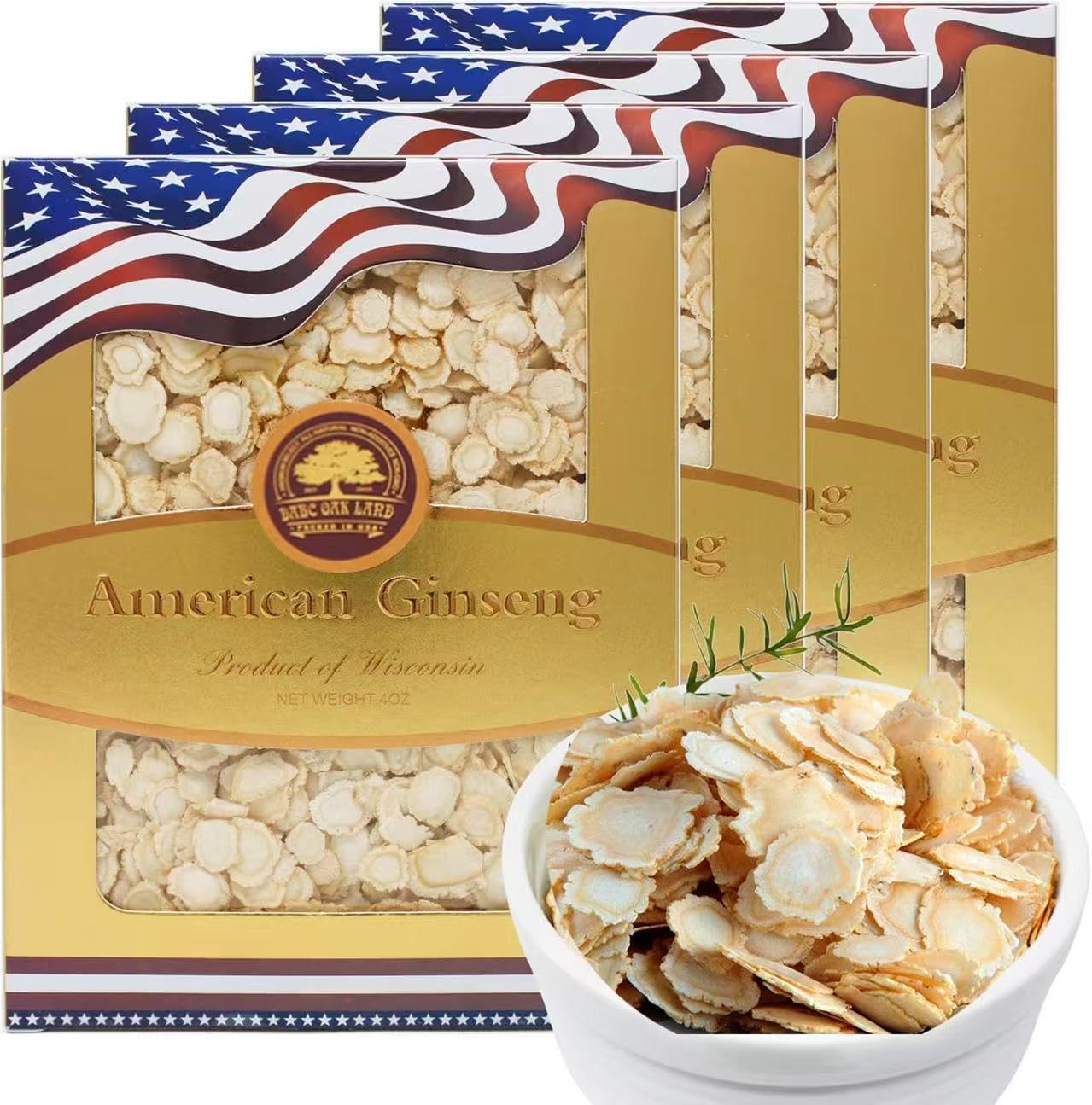 DABC OAK LAND rodajas de ginseng Wisconsin para energía natural
