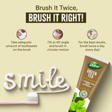 Dabur té verde dentífrico, aliento refrescante, sensación de frescura durante todo el día.