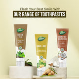 Dabur dentífrico té verde, sin parabenos ni SLS, opción suave y natural.