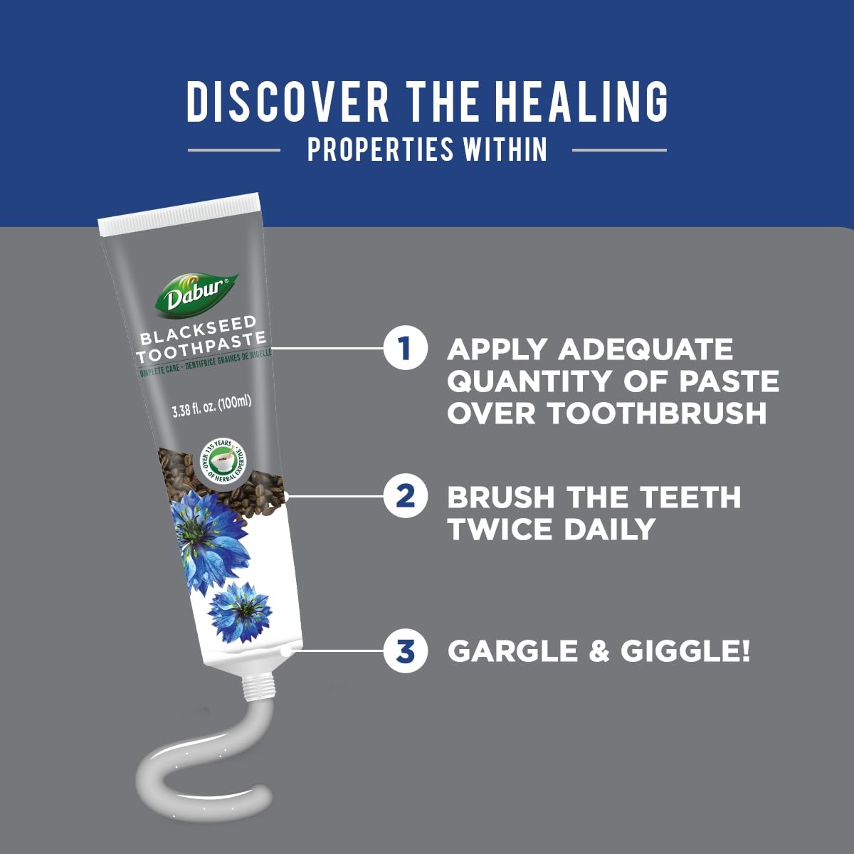 Producto en estante con Dabur Herbal, opción natural de cuidado dental.