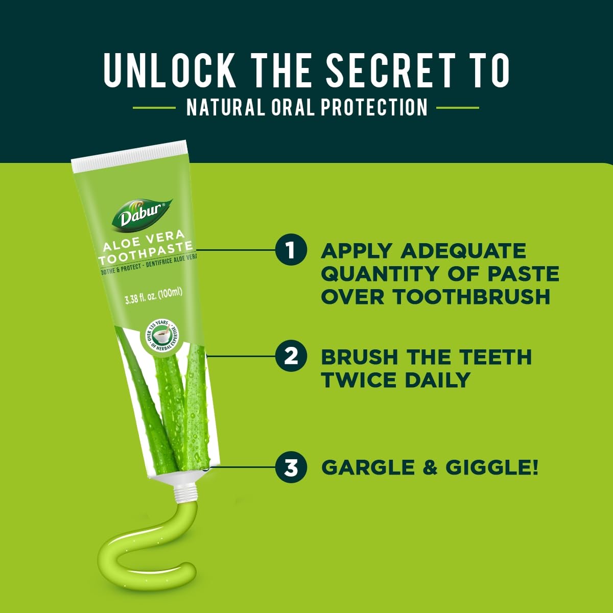 Paquete de 3 Dabur Herbal para rutina diaria.