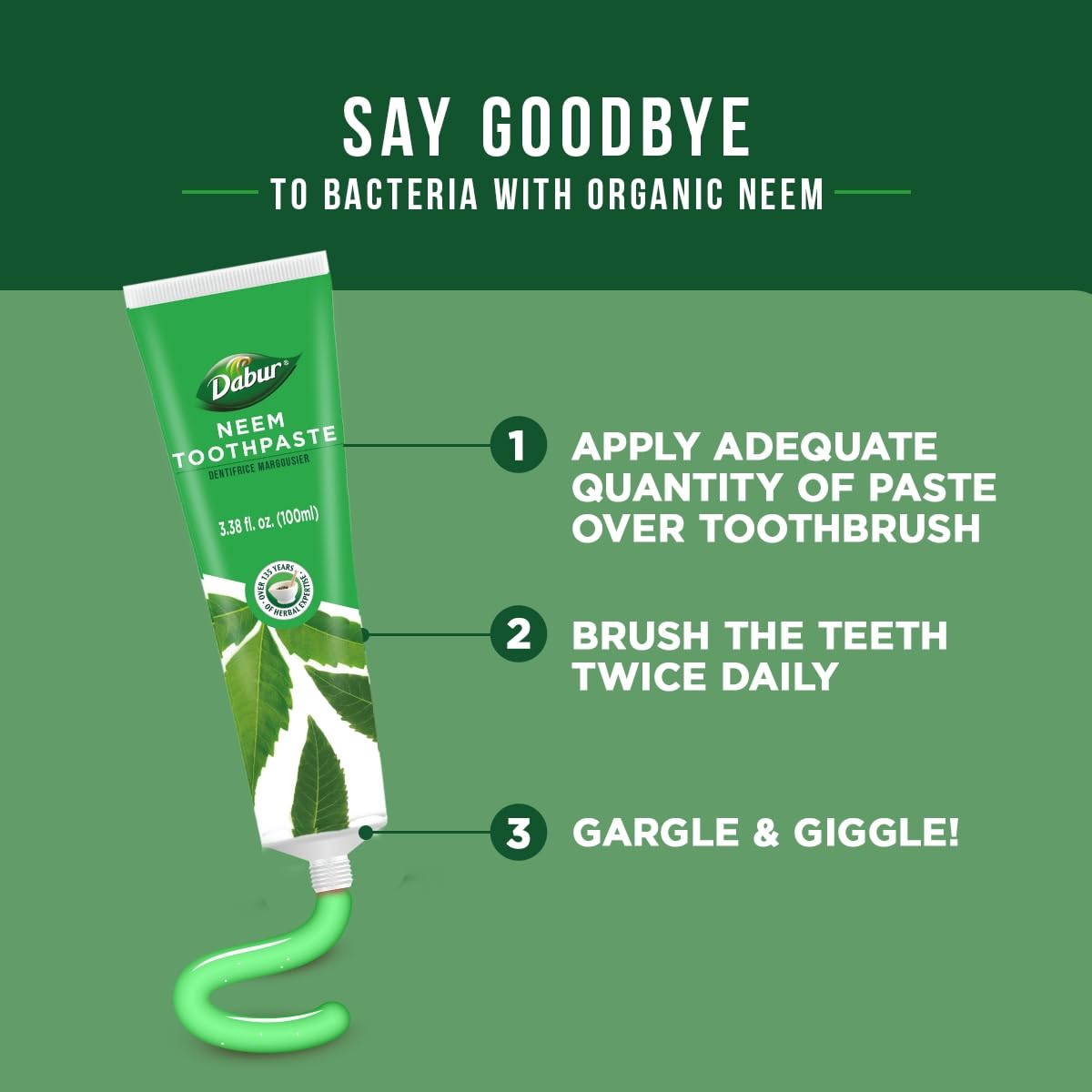 Sonrisa natural gracias a Dabur Neem y su fórmula de hierbas.