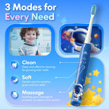 DADA-TECH cepillo con cuatro cabezales suaves para cobertura eficiente de dientes infantiles.