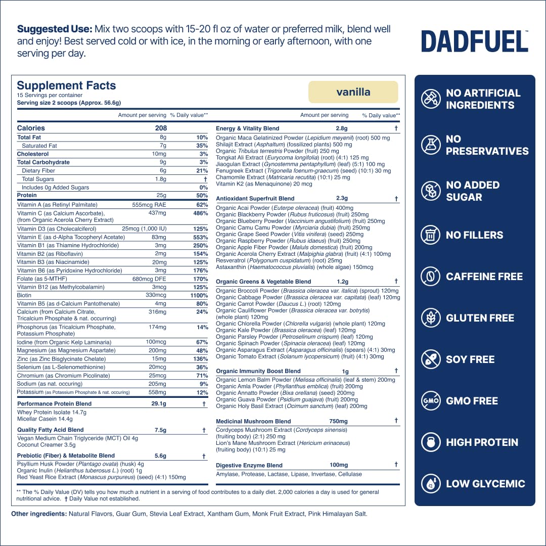 Proteína de suero aislada de DADFUEL; soporte muscular diario.