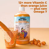 Daily All Day etiqueta con nutrientes clave para la salud general
