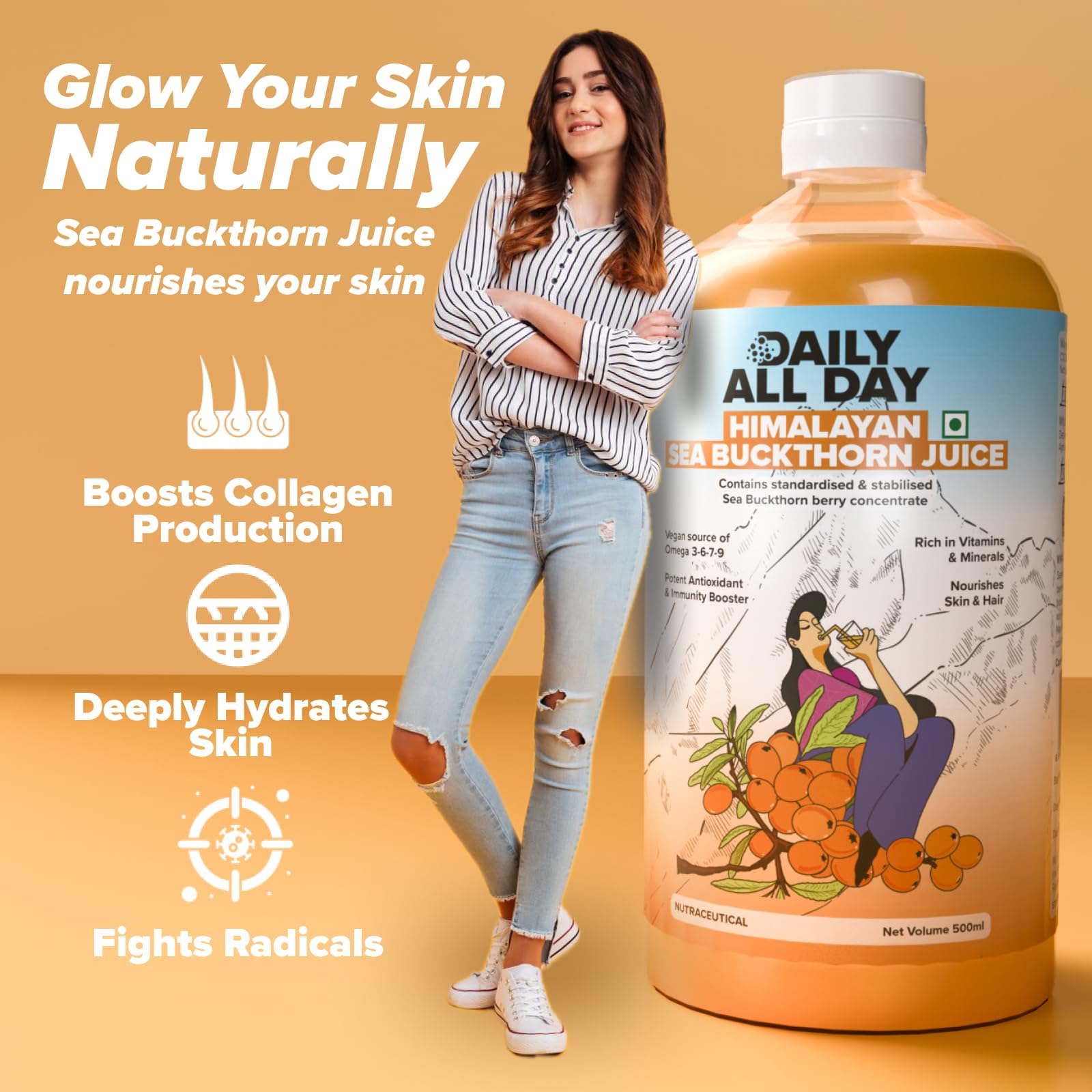 Daily All Day muestra de ingredientes naturales y orgánicos