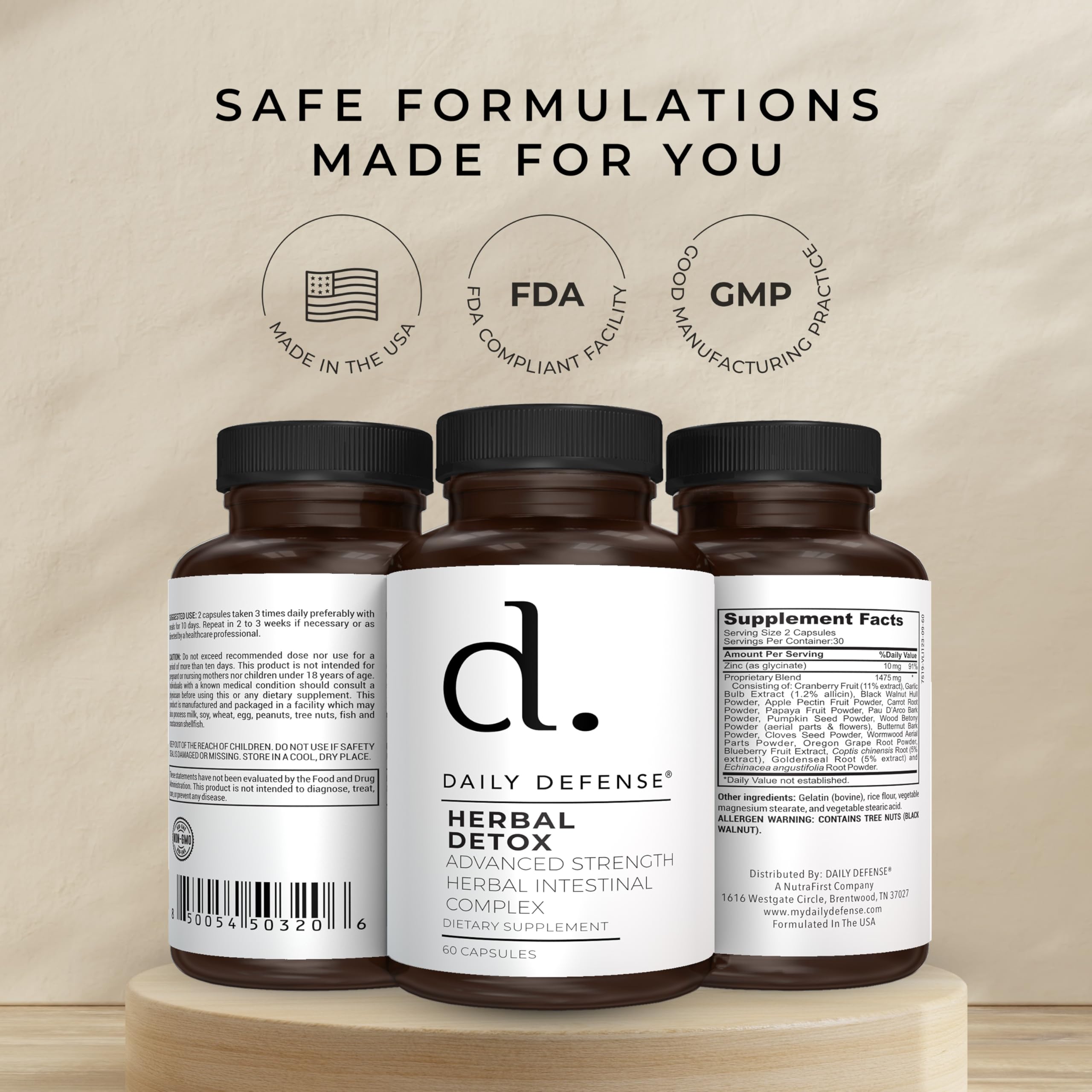 Daily Defense zinc-ingredientes: zinc como mineral de apoyo nutricional