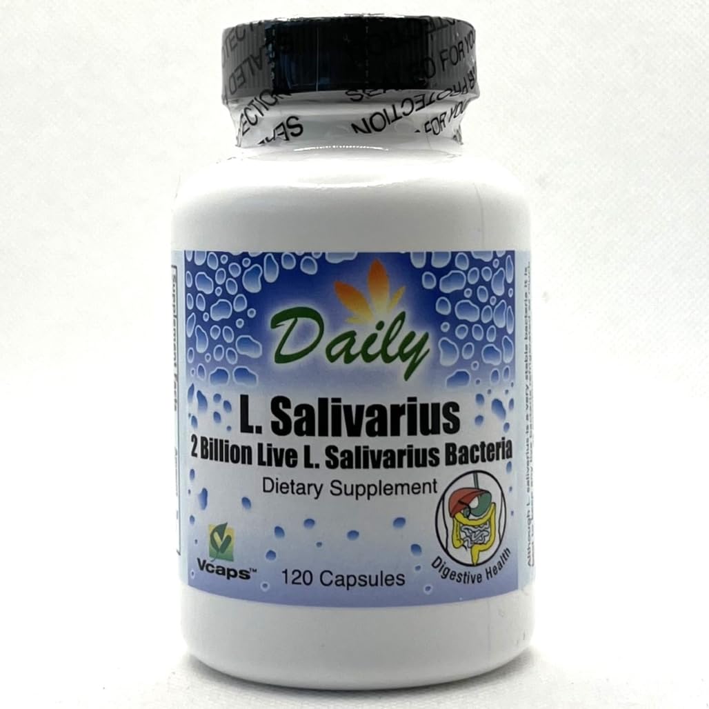 Daily Manufacturing L-Salivarius cápsula detalle, tamaño cómodo para tragar.
