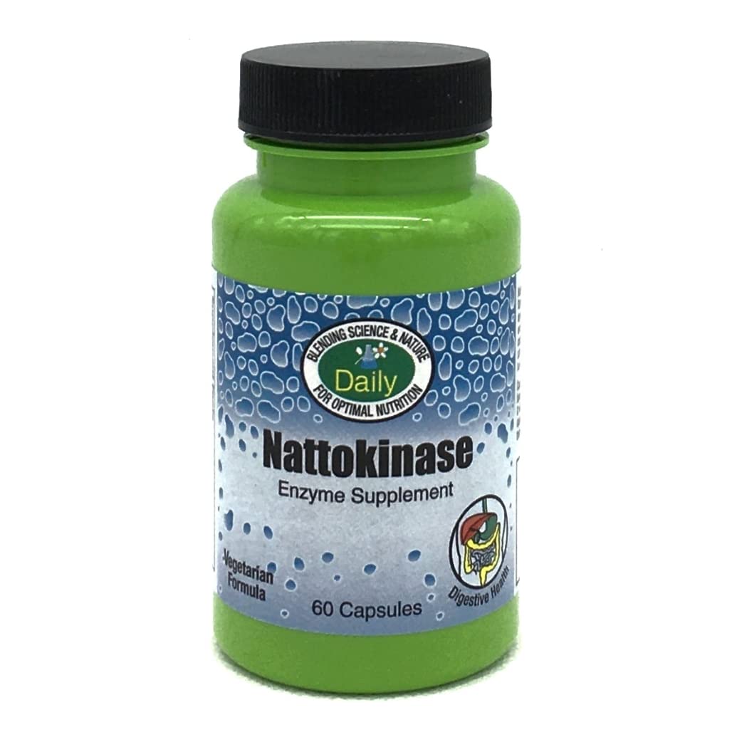 Daily Manufacturing Nattokinase: botella derramando, opción de dosis diaria simple