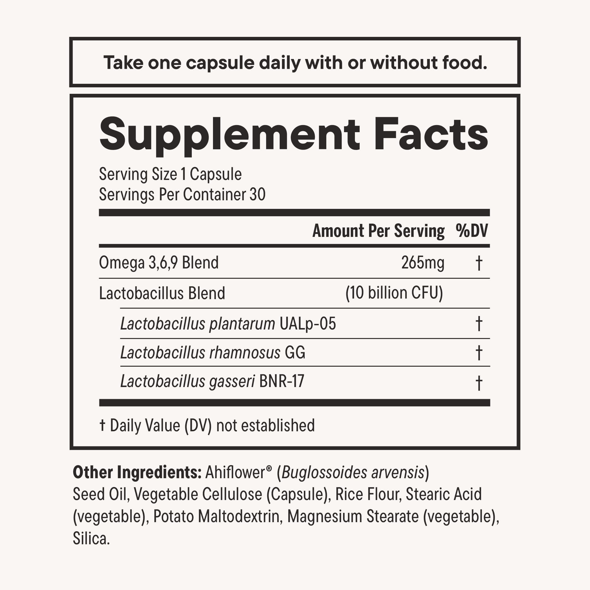 Daily Nouri Weight Support Probiotics, fabricación en EE. UU. con CGMP.