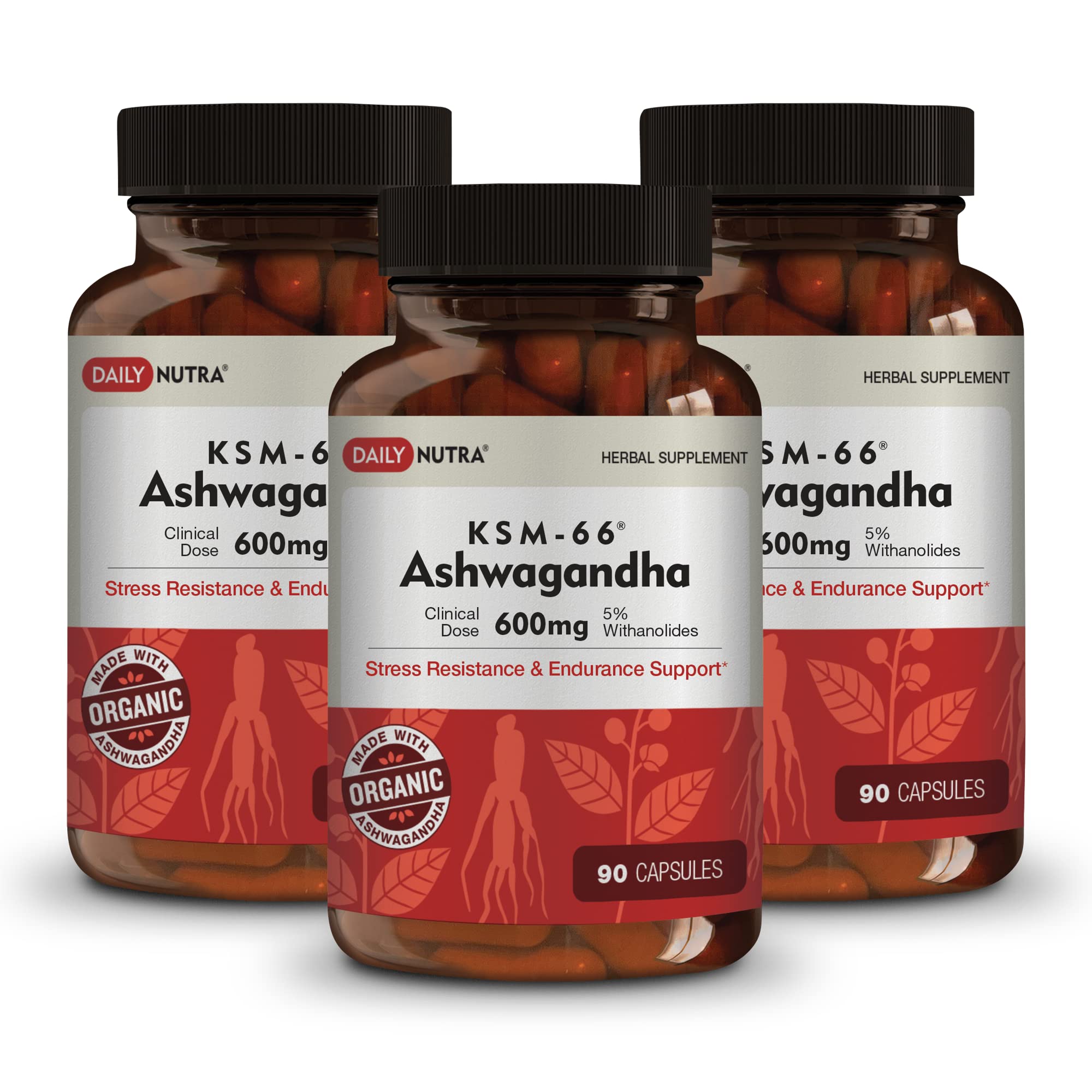 DailyNutra Ashwagandha 600 mg: cápsula para relajación diaria y bienestar.