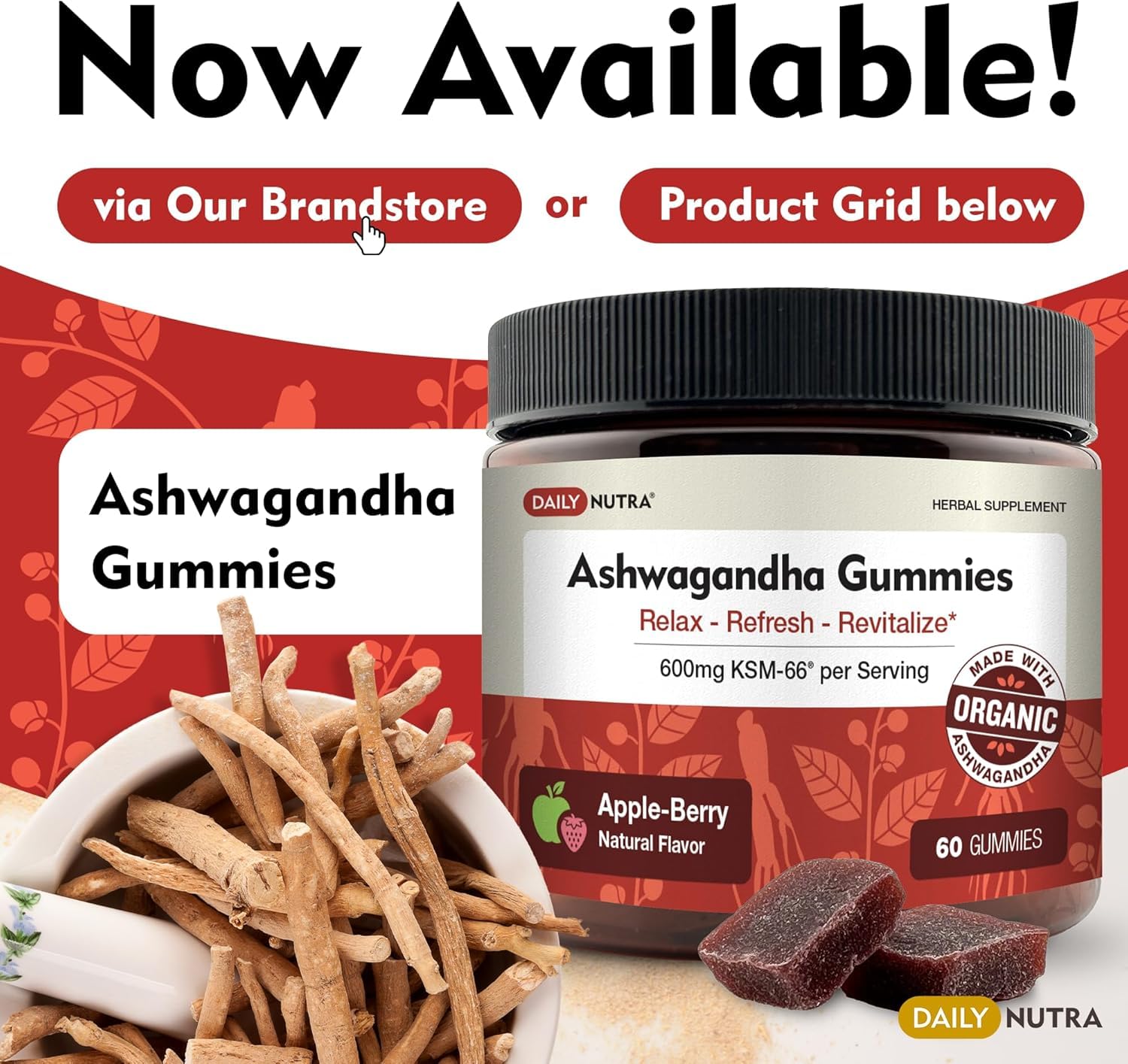 DailyNutra KSM-66 Ashwagandha para energía sostenida y foco.