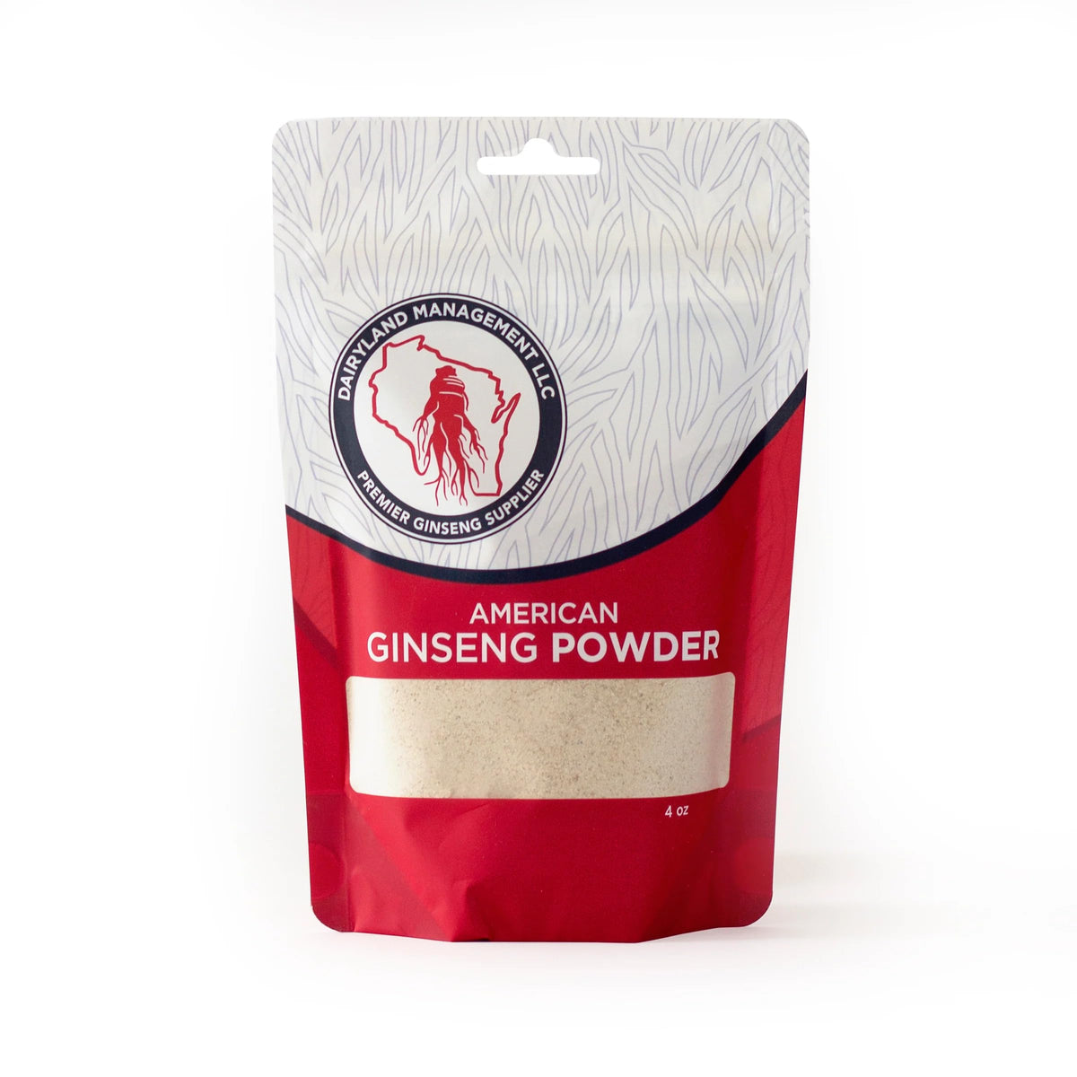 Dairyland Ginseng Americano, polvo 4oz, listo para batidos energizantes.