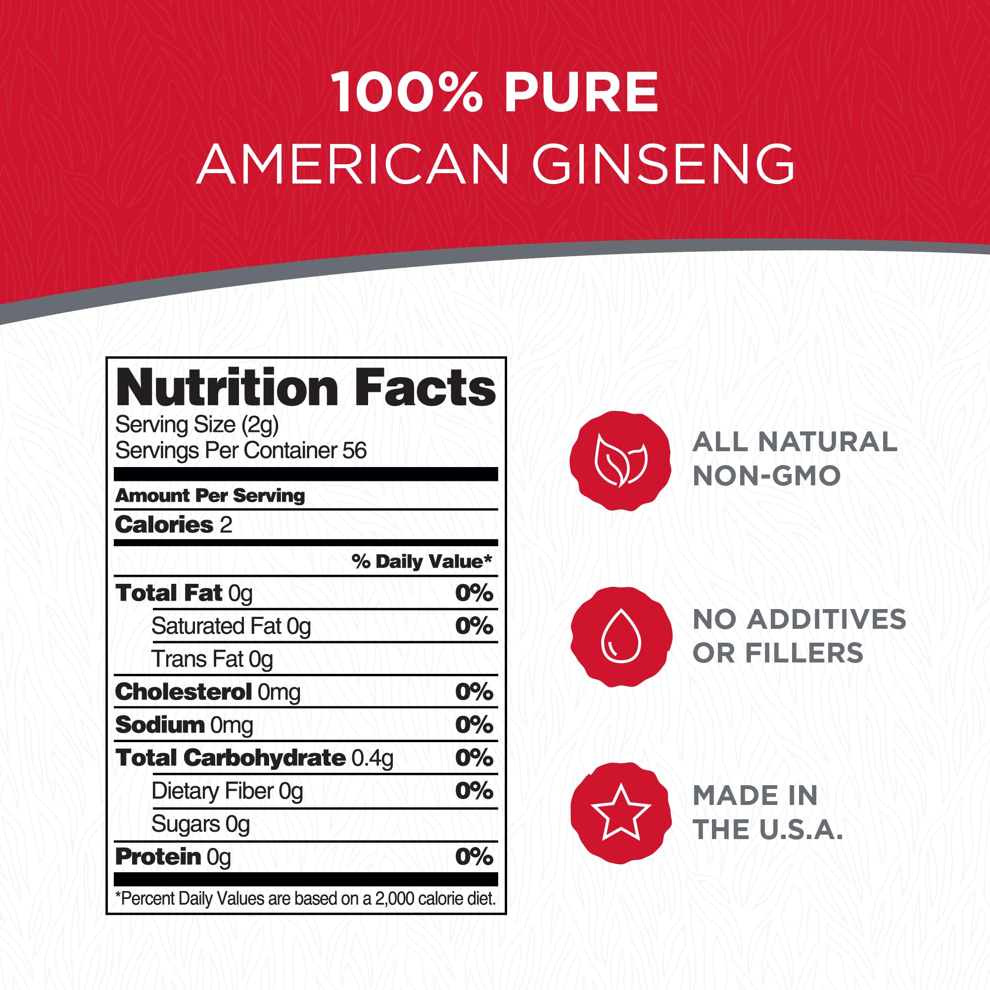 Dairyland Ginseng Americano, empaque 4oz, perfecto para hornear recetas saludables.