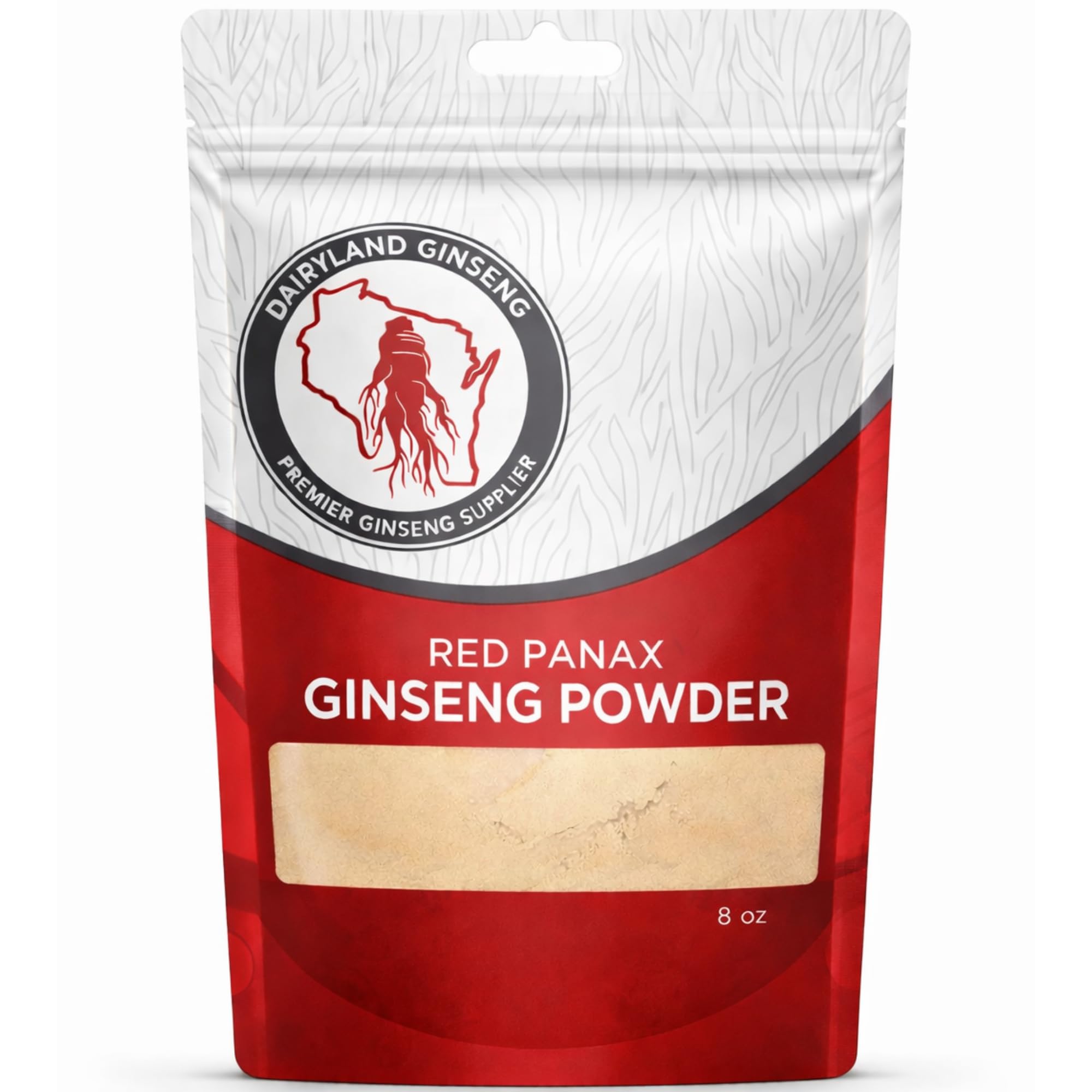 Dairyland Panax Rojo en envase, polvo de ginseng para energía sostenida