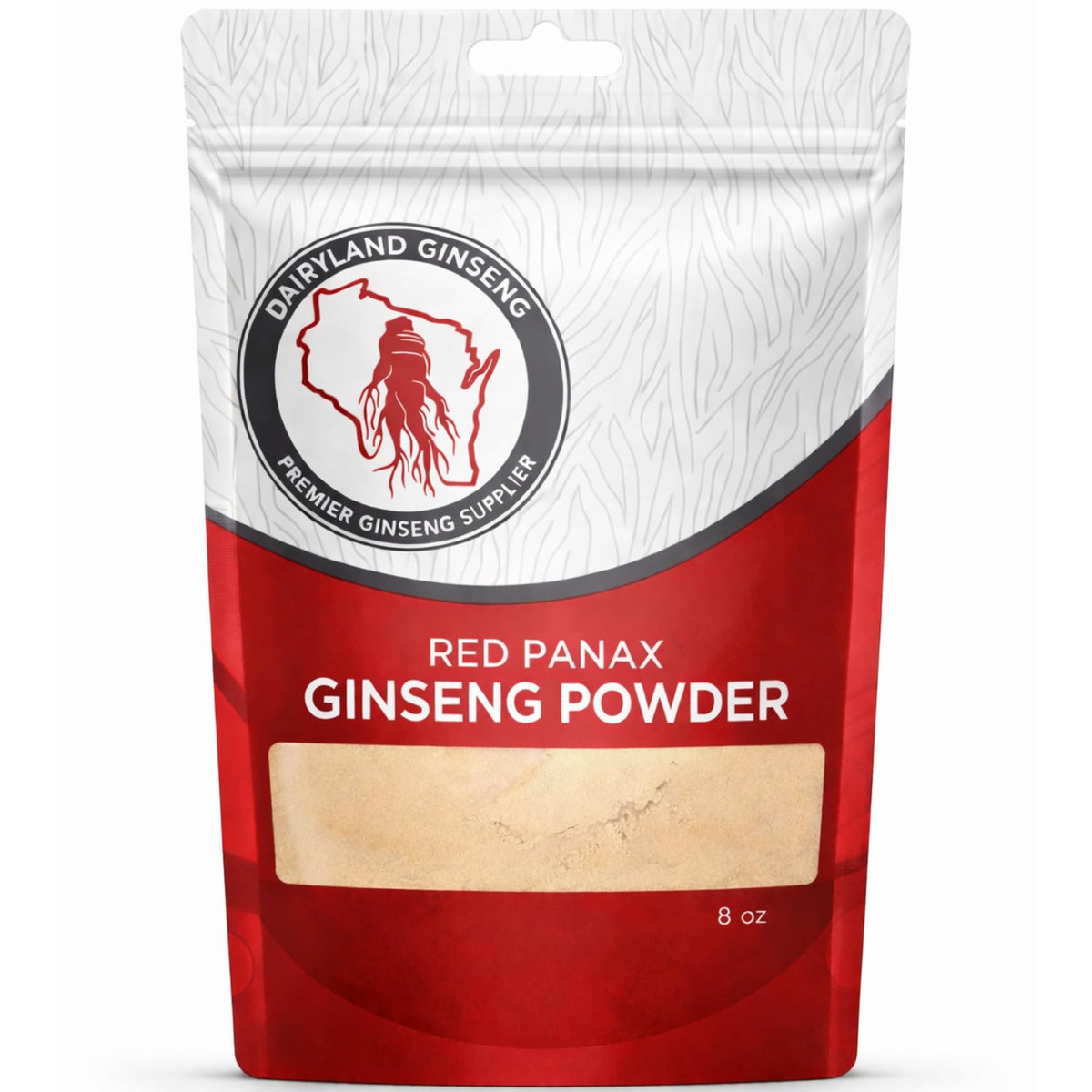 Dairyland Panax Rojo en envase, polvo de ginseng para energía sostenida